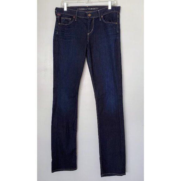 Citizens of Humanity Ava Jeans Dark-Wash Low-Rise Classic Straight Leg Sz 29 - Picture 2 of 15